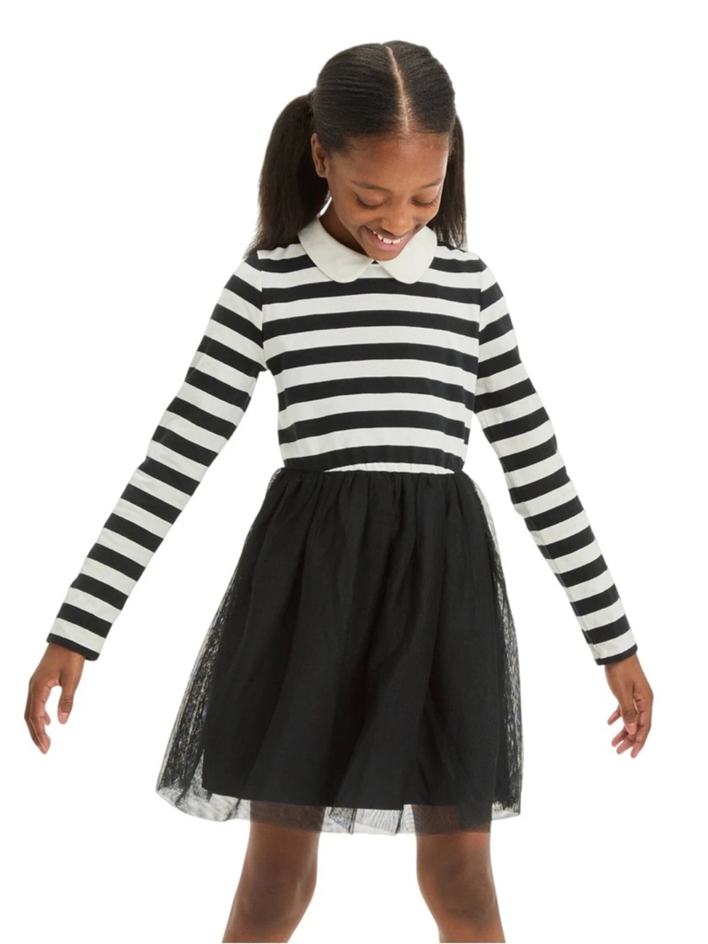 CAT & JACK WEDNESDAY TUTU DRESS - BLACK/WHITE VARIOUS SIZES (NEW WITH TAGS) A7